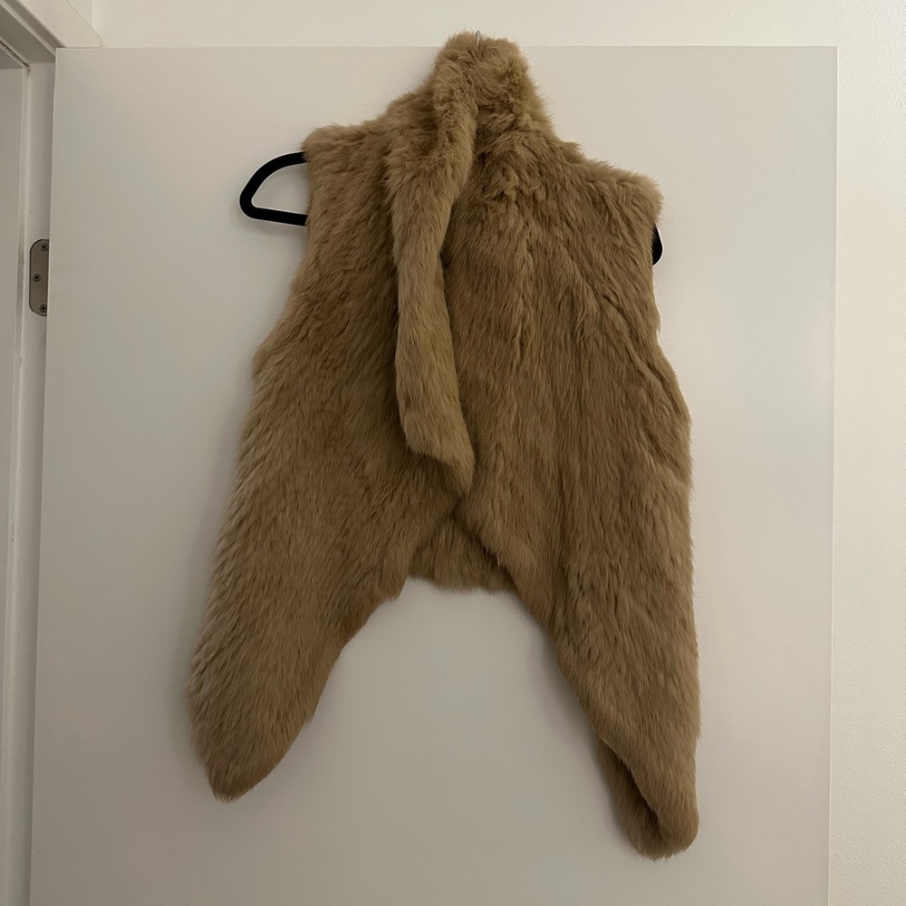 Yves Solomon Camel Fur Rabbit Vest